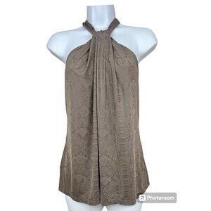Vtg Y2K The Limited Halter Top Sz Med Brown Stretch Tie Neck Fairy Festival Boho